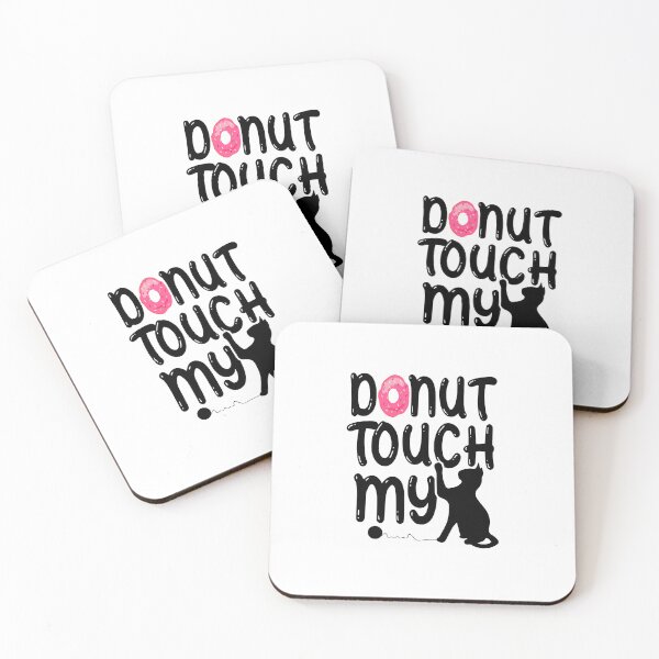Item preview, Donut Touch My Cute White Cat with Pink Dount - Kawaii Illustration For kitten Lovers And sweet Lovers  designed and sold by ZETTIF ⭐⭐⭐⭐⭐.