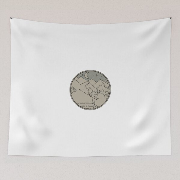 Item preview, Astronaut Moon Stars Circle Mono Line designed and sold by patrimonio.