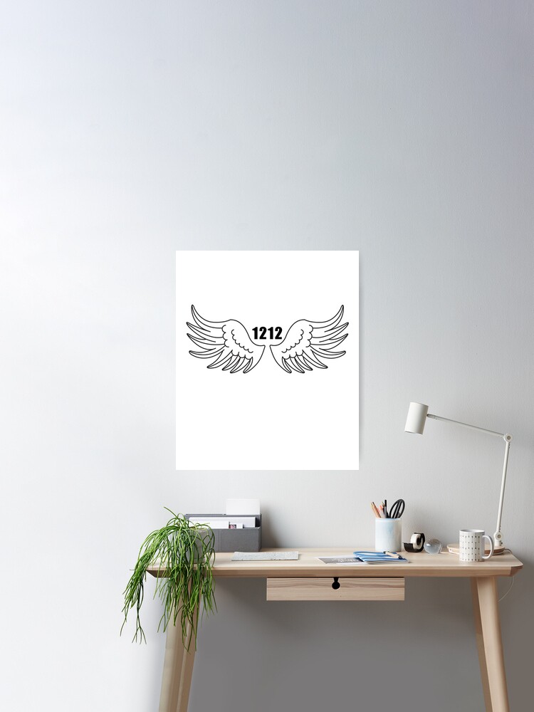  Angel Number 1212 Gradient Print, Halo Aluminum Framed Poster,  1212 Spiritual Meaning, Colorful Gradient Poster Angel Number Numerology  Mural Modern Home Decor Poster (16x24inch,Gold1): Posters & Prints