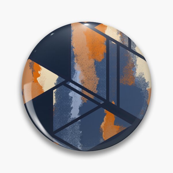 Artikelvorschau, Geometrisches Design in Marine und Orange entworfen und verkauft von Apparelly.