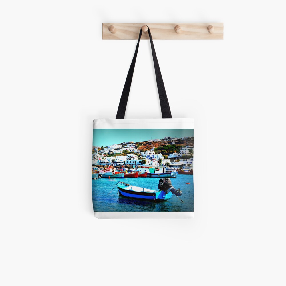 Feeling Nostalgic On The Water In Mykonos, Greece Tote Bag