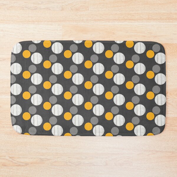 Item preview, White wooden wall dots, yellow and gray on anthracite designed and sold by Ninaeva.