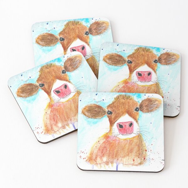 Item preview, Brown cow watercolor  designed and sold by Monika Howarth.