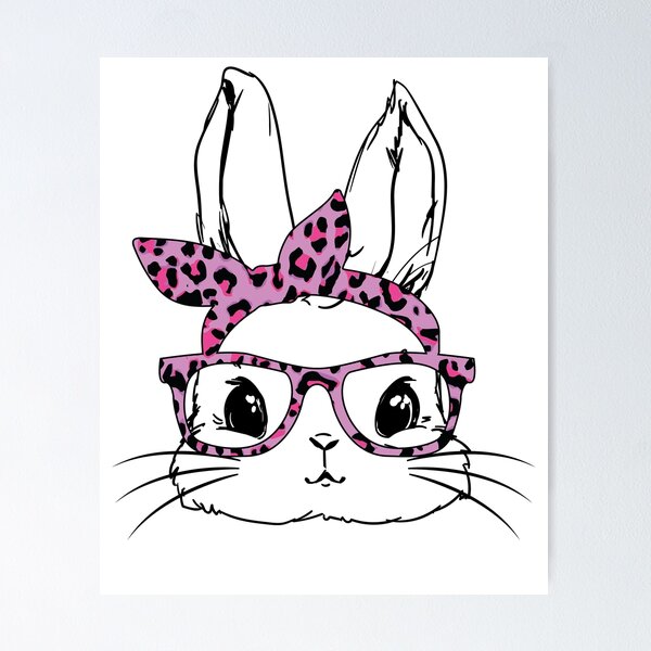 Item preview, Cute Bunny Face Leopard Glasses Easter Day Gift For Women  designed and sold by Tatus Brinal.
