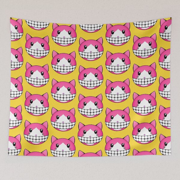Item preview, Pink Tuxie Kitty with Cheshire Smile designed and sold by RawSunArt.