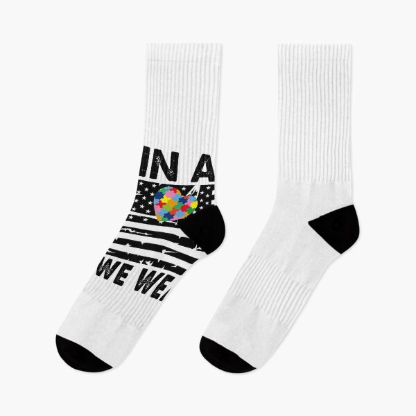 Item preview, In April We Wear Blue American Flag Autism Awareness Month designed and sold by DestinyKihn.