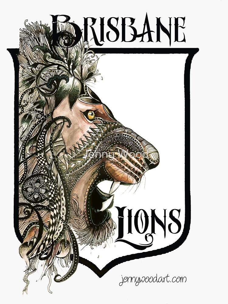 brisbane lions afl football sticker by dishmoptop redbubble
