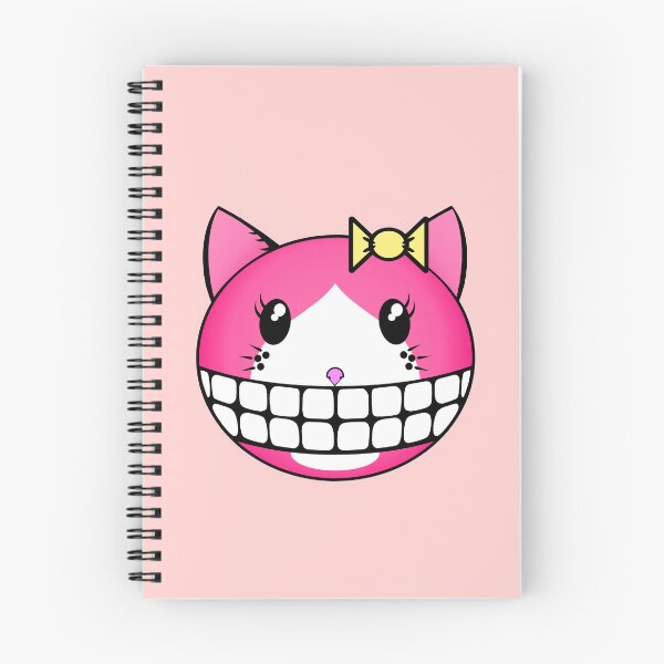 Item preview, Pink Tuxie Kitty with Yellow Bow & Cheshire Smile designed and sold by RawSunArt.