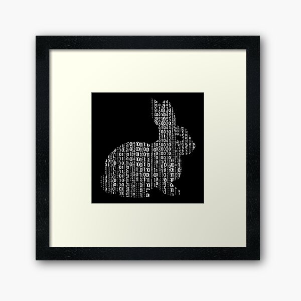 Follow the white rabbit Framed Art Print