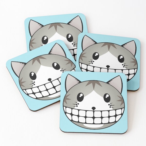 Item preview, Grey Tuxie Tabby Cat with Cheshire Smile designed and sold by RawSunArt.
