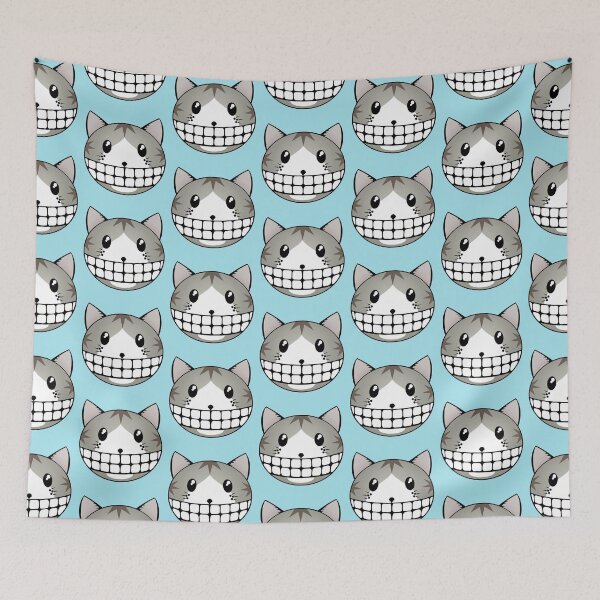 Item preview, Grey Tuxie Tabby Cat with Cheshire Smile designed and sold by RawSunArt.