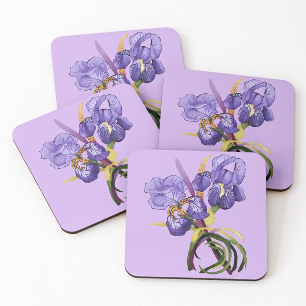Item preview, Purple iris flowers and grass designed and sold by KnowingWonder.