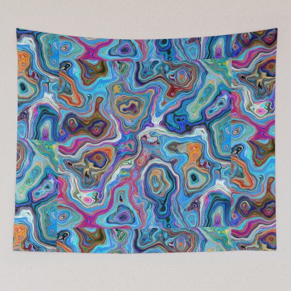 Item preview, Trippy, abstract, liquid pattern art, peacock feather look, spring summer colors designed and sold by Emily Roberts.
