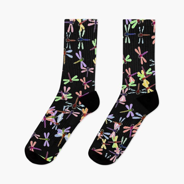 Item preview, Colorful dragonflies on black designed and sold by ibelieveimages.