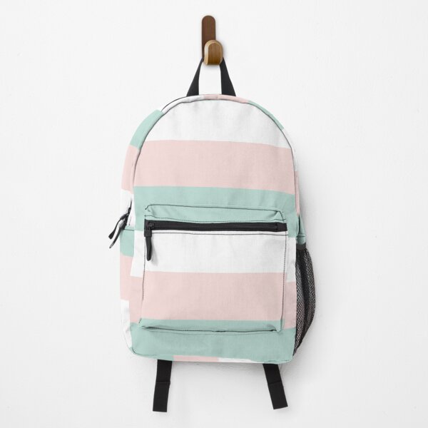 Item preview, 3 Large MINT GREEN, PALE PINK and WHITE Horizontal STRIPES designed and sold by RachelMacht.