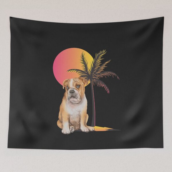 Item preview, Dog Sunset Palm Tree designed and sold by HappyLifeCreate.