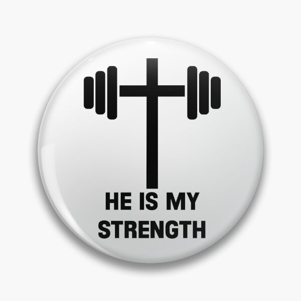Item preview, He Is Strength Catholic Gym Motivational Bible Quote God Religious designed and sold by Princeps-.