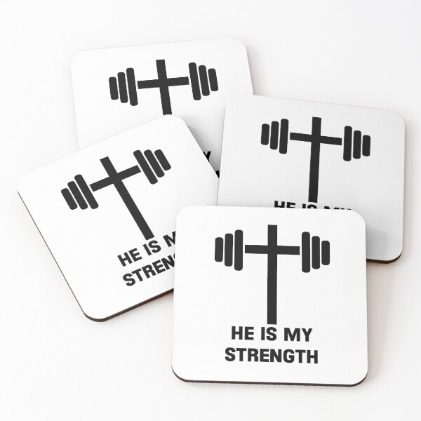 Item preview, He Is Strength Catholic Gym Motivational Bible Quote God Religious designed and sold by Princeps-.