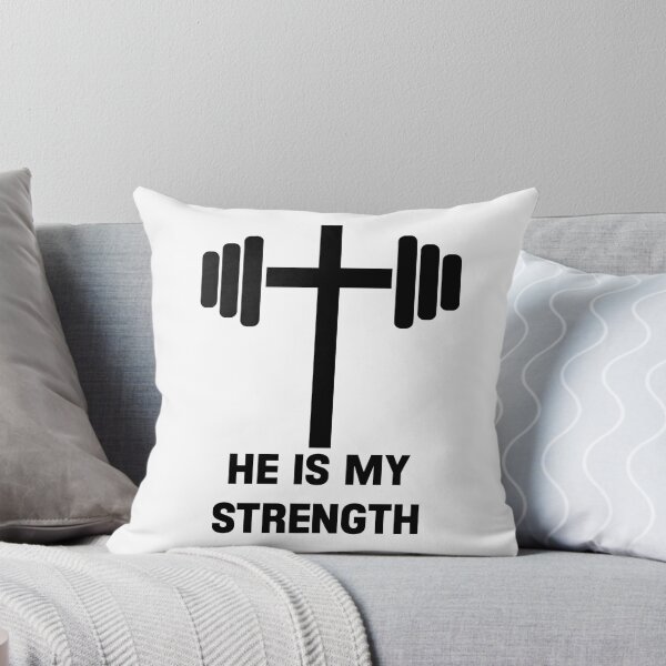 Item preview, He Is Strength Catholic Gym Motivational Bible Quote God Religious designed and sold by Princeps-.