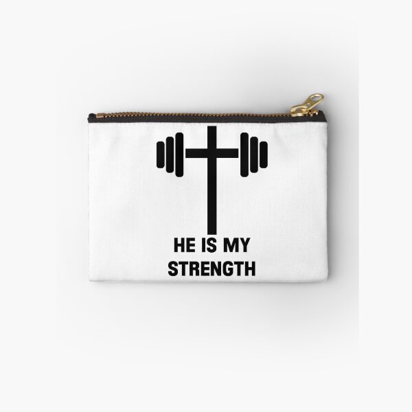 Item preview, He Is Strength Catholic Gym Motivational Bible Quote God Religious designed and sold by Princeps-.