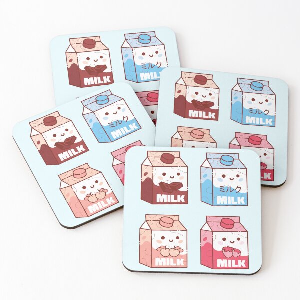 Item preview, Cute Milk Carton Kawaii chocolate milk, strawberry milk, cow milk and peach milk designed and sold by TamGustam.