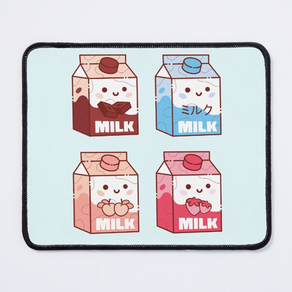 Item preview, Cute Milk Carton Kawaii chocolate milk, strawberry milk, cow milk and peach milk designed and sold by TamGustam.