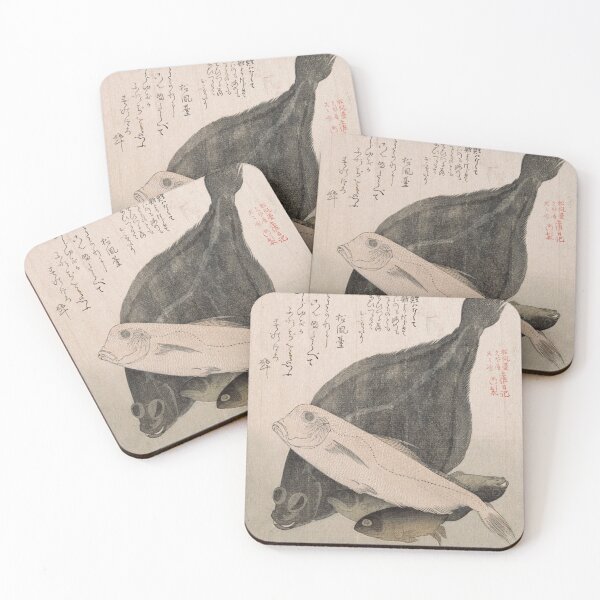 Item preview, Kubo Shunman. Flounder and Other Fishes designed and sold by decotones.