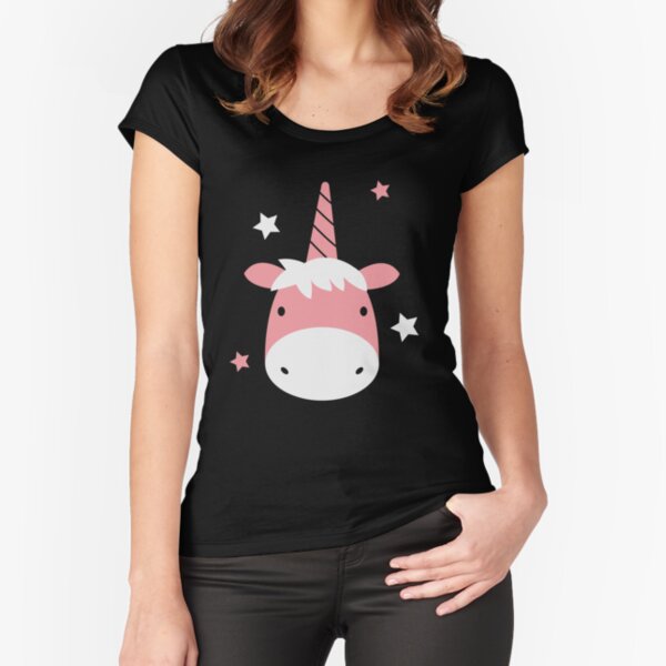 Unicorn Tailliertes Rundhals-Shirt
