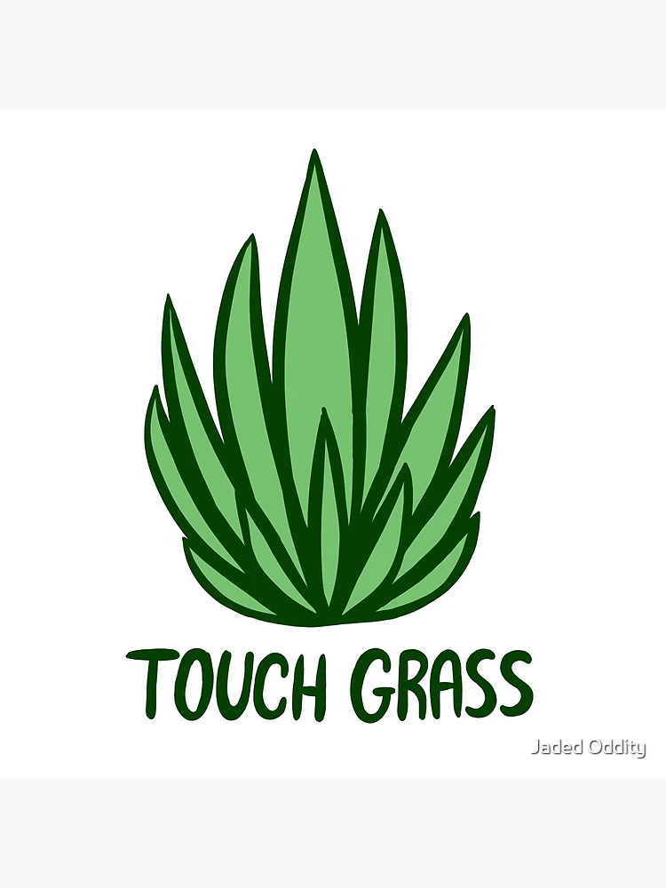 Touch Grass Meme Sticker Greeting Card for Sale by LMFDesigns