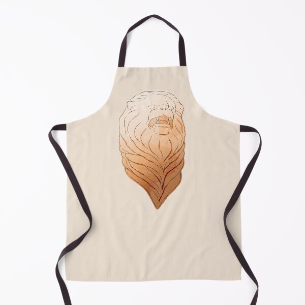 Item preview, Antique Roman statue lion’s head in beige color with watercolor stains. designed and sold by helga-wigandt.