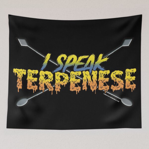Item preview, I speak Terpenese Young Terps yellow and blue Gradient Terpene Dab Art designed and sold by YomeHayin.