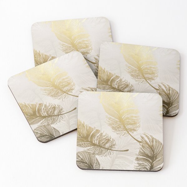 Item preview, Gold palm leaf, feather pattern design designed and sold by Emily Roberts.