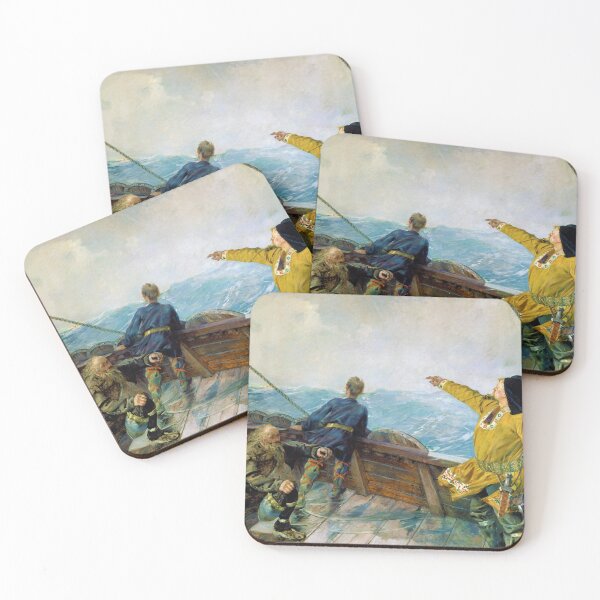 Item preview, Leiv Eirikson Discovering America by Christian Krohg (1893) designed and sold by allhistory.