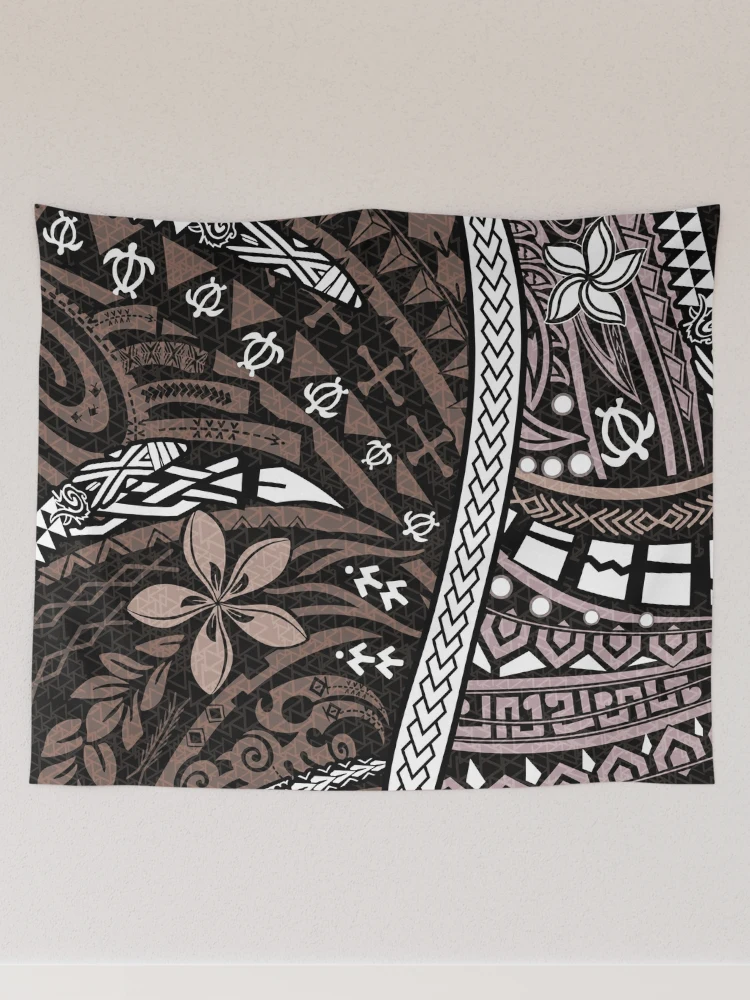  Uoopati Tapestry Wall Hanging Tribal Tattoo Samoan Band Maori  Art Polynesian Black And White Texture Ethnic Wall Art Tapestries Tapestry  for Bedroom Room Decor Picnic Mat Beach Bed Cover 60x80 