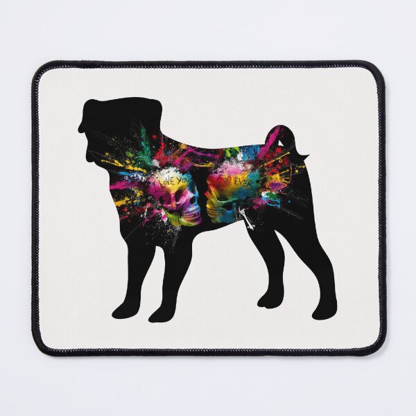 Item preview, Black Colorful Pug Silhouette designed and sold by Pugstuff.