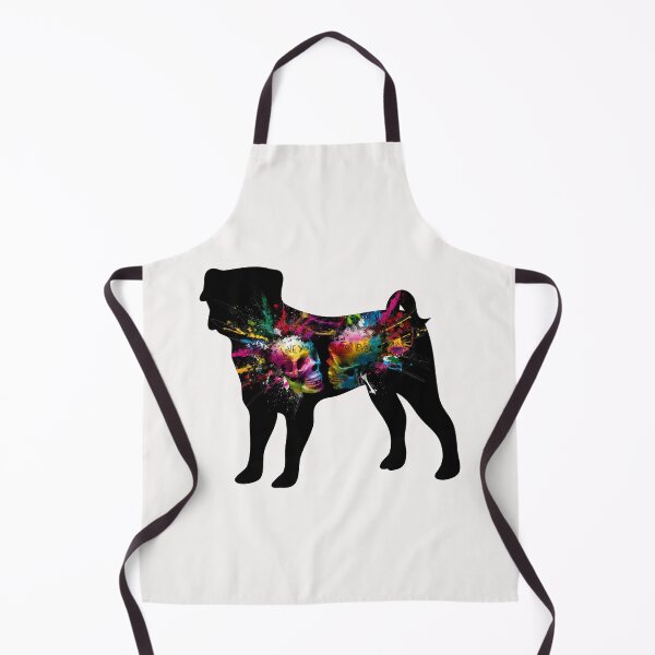 Item preview, Black Colorful Pug Silhouette designed and sold by Pugstuff.