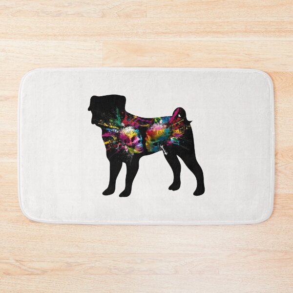 Item preview, Black Colorful Pug Silhouette designed and sold by Pugstuff.