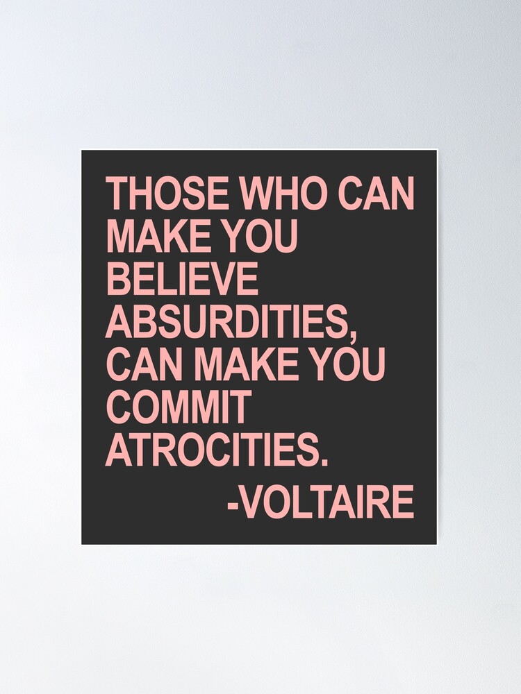 Voltaire - Red Block Poster for Sale by Thelittlelord