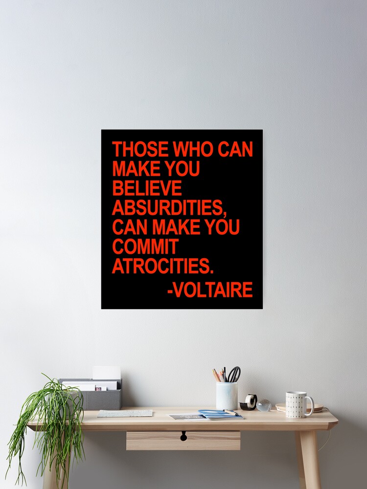 Voltaire - Red Block Poster for Sale by Thelittlelord