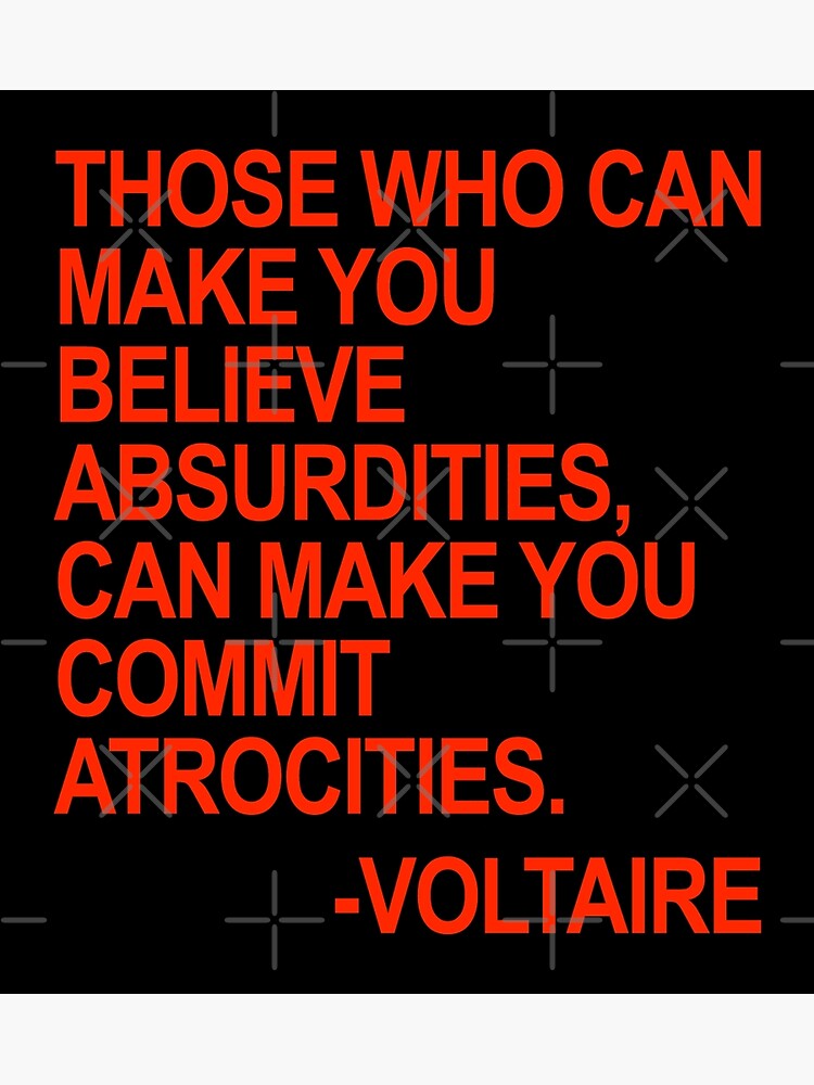 Voltaire - Red Block Poster for Sale by Thelittlelord