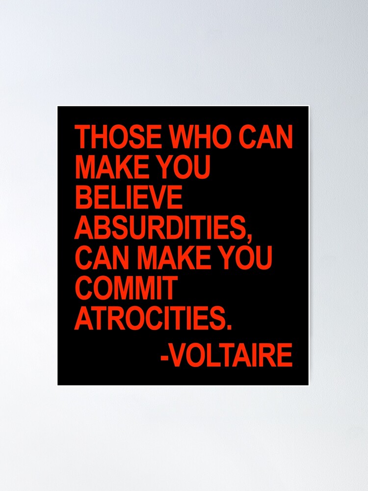 Voltaire - Red Block Poster for Sale by Thelittlelord