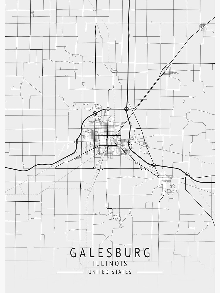 "Galesburg Illinois US Gray City Map" Poster for Sale by ctmapprint