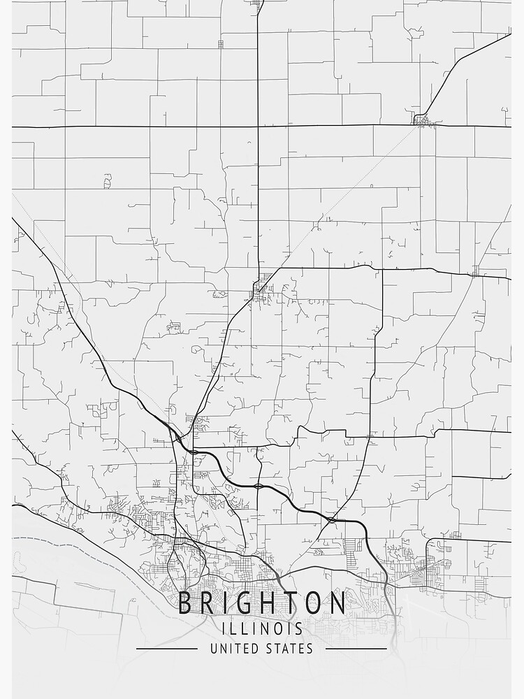 "Brighton Illinois US Gray City Map" Poster for Sale by ctmapprint