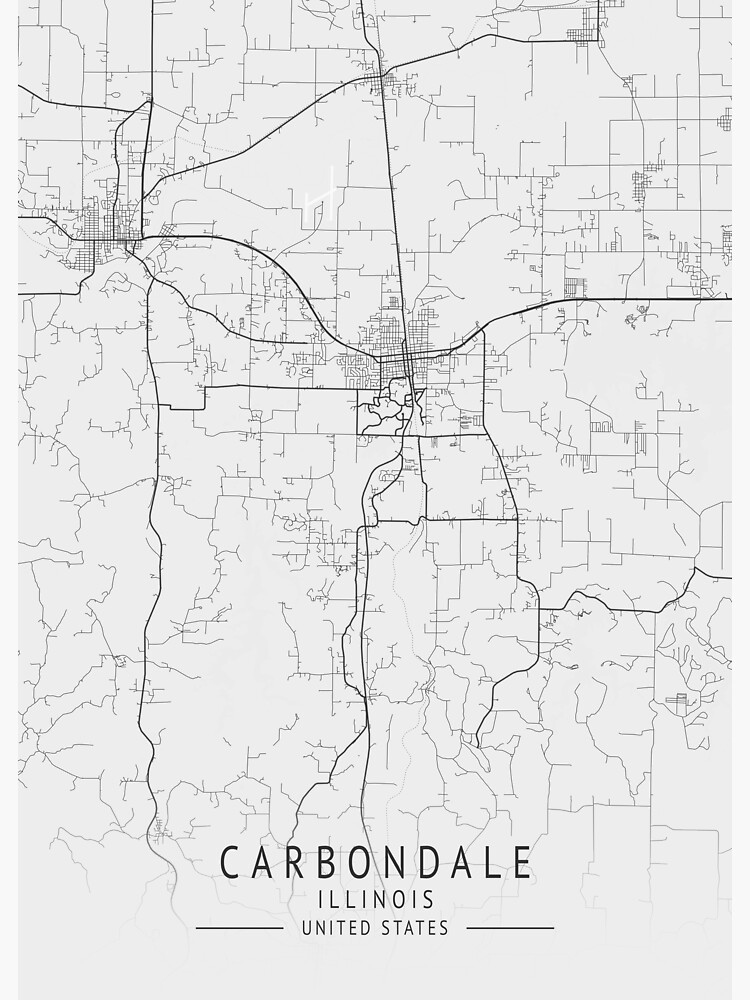 "Carbondale Illinois US Gray City Map" Sticker by ctmapprint Redbubble
