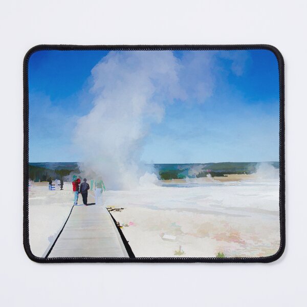 Item preview, Tourists Watching Fountain and Morning Geysers Yellowstone Wyoming designed and sold by Debra Martz.