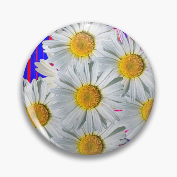 Item preview, WHITE SHASTS DAISY GARDEN BLUE-RED ART DESIGNS designed and sold by sharlesart.