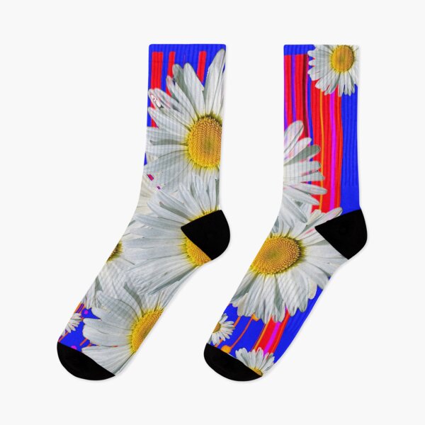 Item preview, WHITE SHASTS DAISY GARDEN BLUE-RED ART DESIGNS designed and sold by sharlesart.