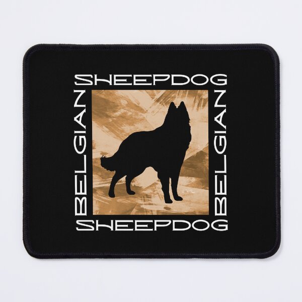 Item preview, Belgian Sheepdog Silhouette with Modern Typography on Gold Abstract designed and sold by arlutai.
