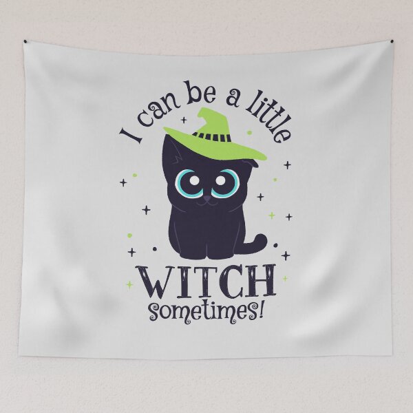 Item preview, Snarky Cute Black Cat Witch - I can be a little witch sometimes! designed and sold by abowersock.