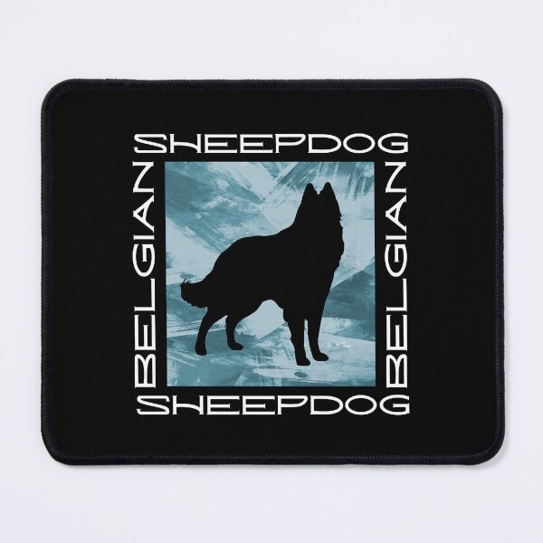 Item preview, Belgian Sheepdog Groenendael Silhouette, Modern Typography on Teal Abstract designed and sold by arlutai.